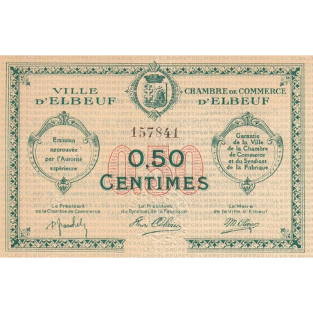 Elbeuf - Pirot 55-4 - 50 centimes - Sans date  - Etat : SUP-