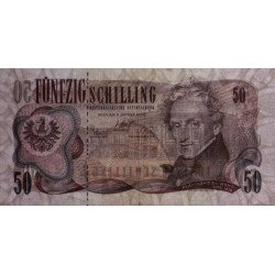 Autriche - Pick 144 - 50 schilling - Série H T - 02/01/1970 (1983) - Etat : TTB