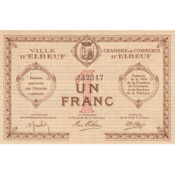 Elbeuf - Pirot 55-5 - 1 franc - Sans date - Etat : SUP-