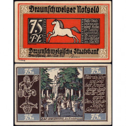 Allemagne - Notgeld - Braunschweig - 75 pfennig - Série 3 - Réf. i - 01/05/1921 - Etat : SPL