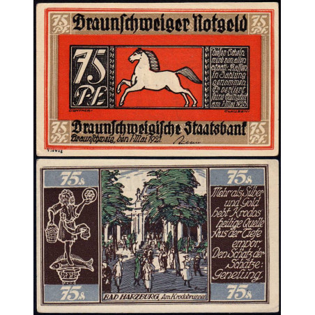 Allemagne - Notgeld - Braunschweig - 75 pfennig - Série 3 - Réf. i - 01/05/1921 - Etat : SPL