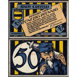 Allemagne - Notgeld - Crefeld - 50 pfennig - Série J - 24/02/1921 - Etat : SPL