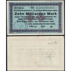 Allemagne - Notgeld - Wildungen (Bad Wildungen) - 10 milliard mark - 12/10/1923 - Etat : TTB+