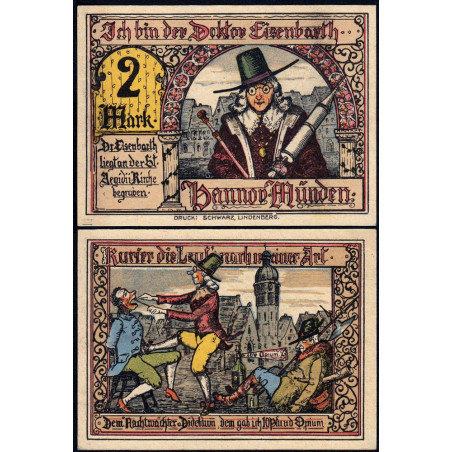 Allemagne - Notgeld - Hann Münden - 2 mark - 1922 - Etat : NEUF