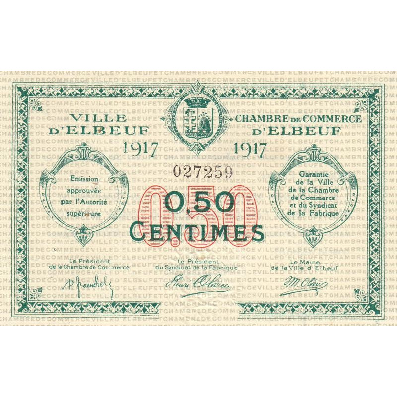 Elbeuf - Pirot 55-9 - 50 centimes - 1917 - Etat : SUP
