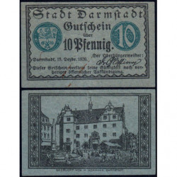 Allemagne - Notgeld - Darmstadt - 10 pfennig - 15/12/1920 - Etat : TTB