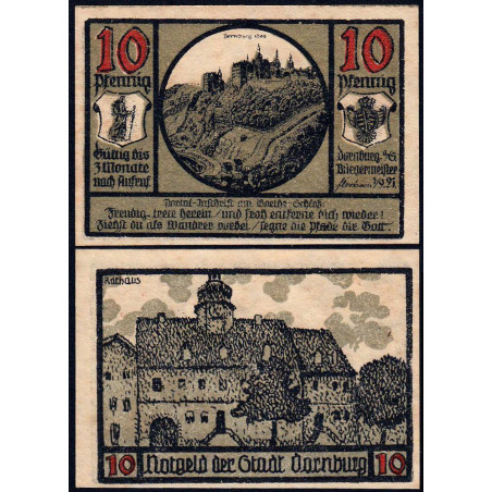 Allemagne - Notgeld - Dornburg - 10 pfennig - 01/09/1921 - Etat : SPL