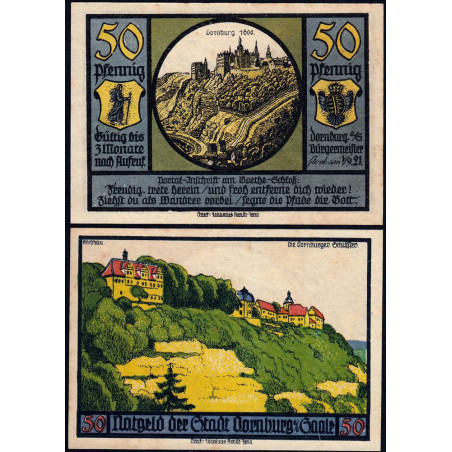 Allemagne - Notgeld - Dornburg - 50 pfennig - 01/09/1921 - Etat : SUP