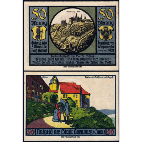 Allemagne - Notgeld - Dornburg - 50 pfennig - 01/09/1921 - Etat : SUP