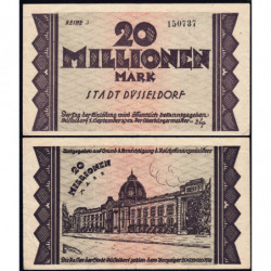 Allemagne - Notgeld - Düsseldorf - 20 millions mark - Série 3 - 01/09/1923 - Etat : TTB