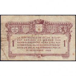 Rodez et Millau - Pirot 108-14 variété - 1 franc - Série 3 - 19/07/1917 - Etat : TB-