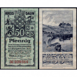 Allemagne - Notgeld - Daun - 50 pfennig - 20/02/1920 - Etat : SPL