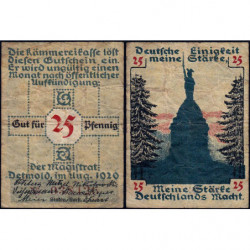 Allemagne - Notgeld - Detmold - 25 pfennig - 08/1920 - Etat : TB-