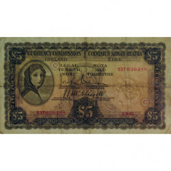 Irlande - Pick 3C_2 - 5 pounds - Série 53T - Lettre code C - 01/09/1941 - Etat : TB+