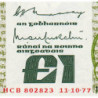 Irlande - Pick 70a - 1 pound - Série HCB - 11/10/1977 - Etat : pr.NEUF