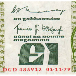 Irlande - Pick 70b - 1 pound - Série DGD - 01/11/1979 - Etat : TB+