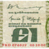Irlande - Pick 70b - 1 pound - Série FKD - 08/10/1980 - Etat : TB-