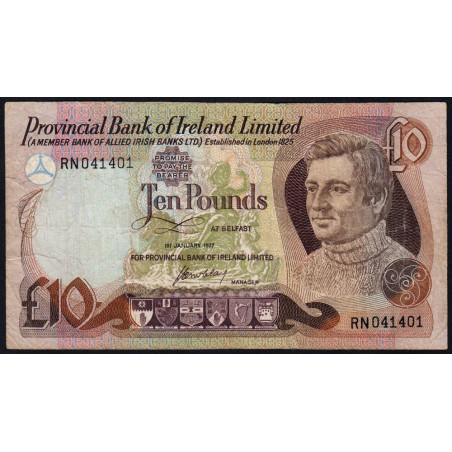 Irlande du Nord - Provincial Bank - Pick 249a - 10 pounds - Série RN - 01/01/1977 - Etat : TB