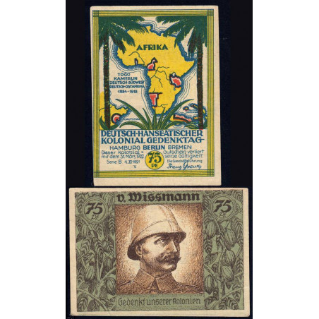 Allemagne - Notgeld - Berlin - Colonies - 75 pfennig - Série B - Type V - 04/11/1921 - Etat : TTB+