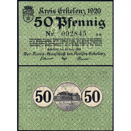 Allemagne - Notgeld - Erkelenz - 50 pfennig - 24/06/1920 - Etat : NEUF