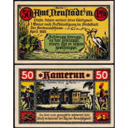 Allemagne - Notgeld - Neustadt - Colonie du Cameroun - 50 pfennig - Série 1 - 04/1922 - Etat : SPL