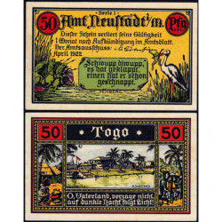 Allemagne - Notgeld - Neustadt - Colonie du Togo - 50 pfennig - Série 1 - 04/1922 - Etat : pr.NEUF