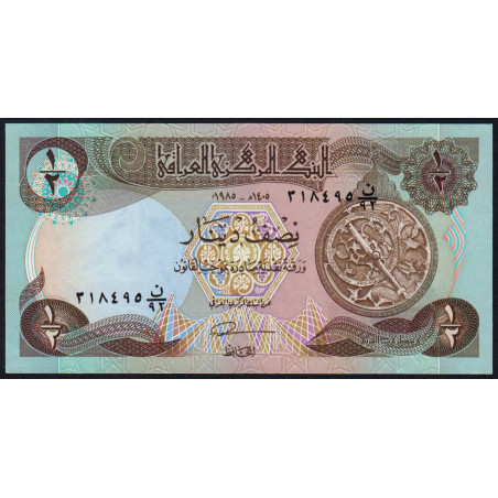 Irak - Pick 68a_2 - 1/2 dinar - Série 92 - 1985 - Etat : NEUF