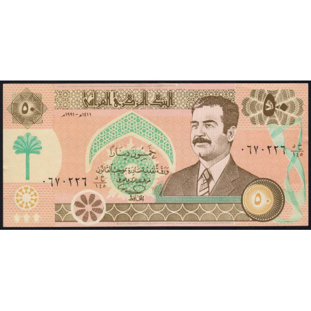 Irak - Pick 75_2 - 50 dinars - Série 145 - 1991 - Etat : NEUF