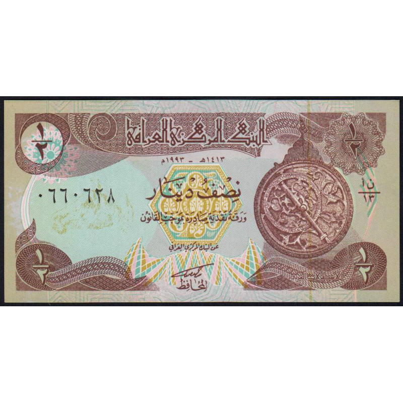 Irak - Pick 78a - 1/2 dinar - Série 13 - 1993 - Etat : NEUF