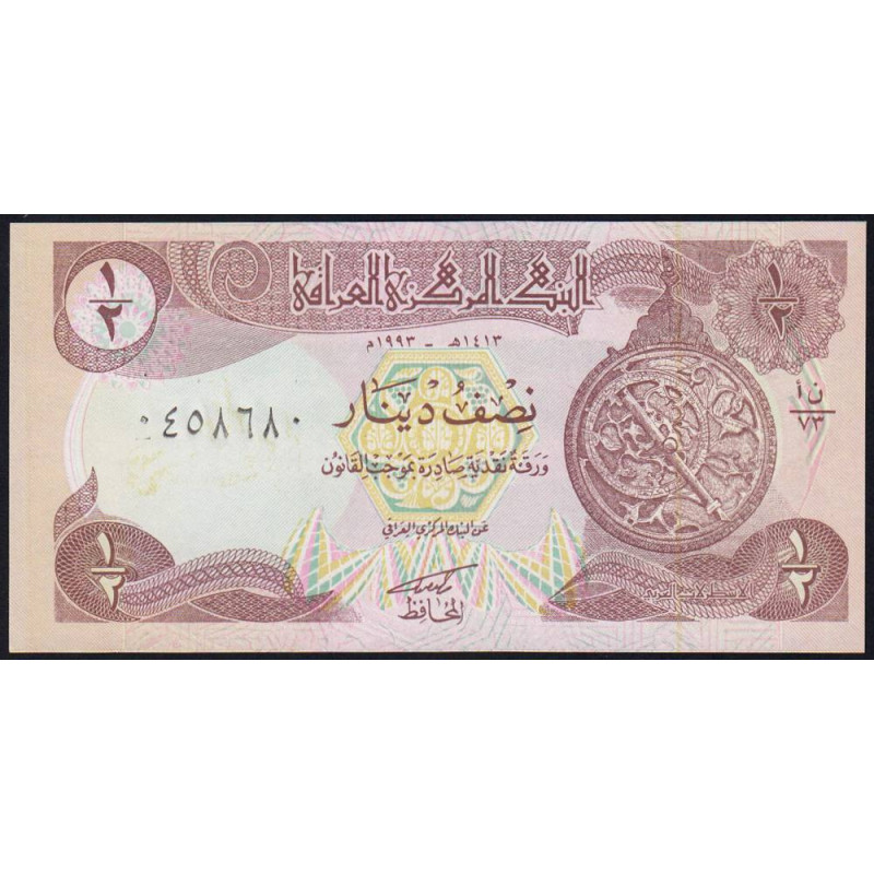 Irak - Pick 78b - 1/2 dinar - Série 73 - 1993 - Etat : NEUF