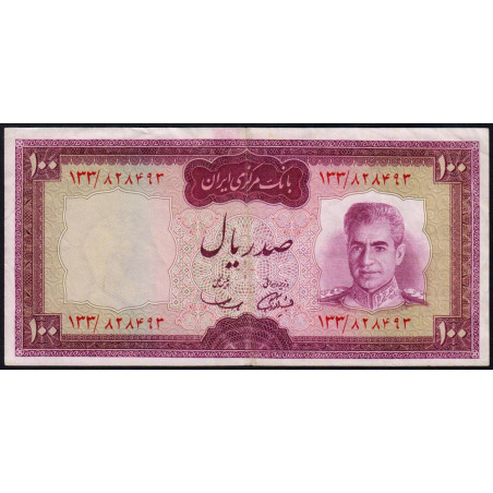 Iran - Pick 86a - 100 rials - Série 133 - 1969 - Etat : TTB