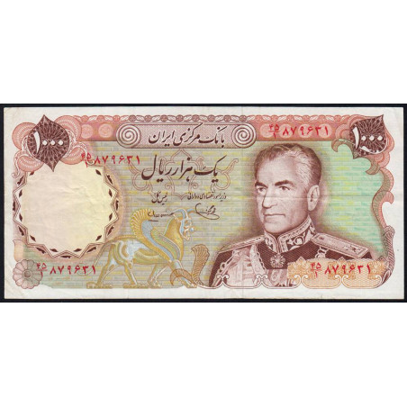 Iran - Pick 105c - 1'000 rials - Série 45/1 - 1975 - Etat : TTB-