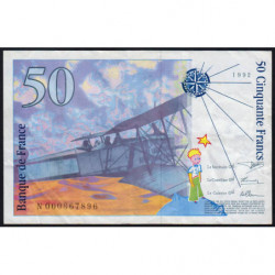 F 72-01aN - 1992 - 50 francs - Saint-Exupéry - Série N - Etat : TB