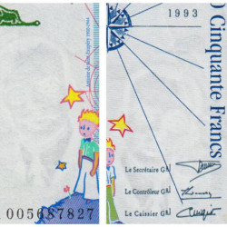 F 72-02 - 1993 - 50 francs - Saint-Exupéry - Série X - Etat : SUP