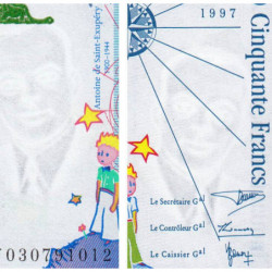 F 73-04 - 1997 - 50 francs - Saint-Exupéry - Série W - Remplacement - Etat : NEUF