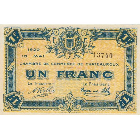 Chateauroux - Pirot 46-23 - 1 franc - 10/05/1920 - Etat : SPL