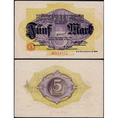 Allemagne - Notgeld - Altona - 5 mark - 02/11/1918 - Etat : TTB