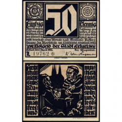 Allemagne - Notgeld - Erfurt - 50 pfennig - 07/04/1921 - Lettre L - Etat : NEUF