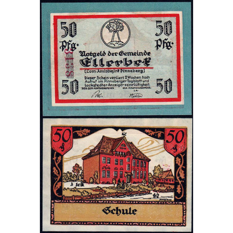 Allemagne - Notgeld - Ellerbek - 50 pfennig - Type 1 - 1921 - Etat : NEUF