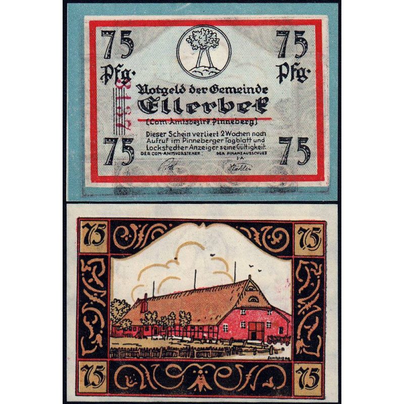 Allemagne - Notgeld - Ellerbek - 75 pfennig - 1921 - Etat : NEUF