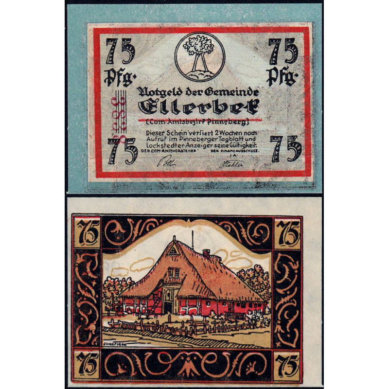 Allemagne - Notgeld - Ellerbek - 75 pfennig - Type 2 - 1921 - Etat : NEUF