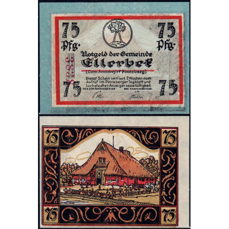 Allemagne - Notgeld - Ellerbek - 75 pfennig - Type 2 - 1921 - Etat : NEUF