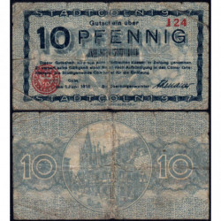 Allemagne - Notgeld - Köln - 10 pfennig - 01/06/1918 - Série J 24 - Réf K30.4 - Etat : B+