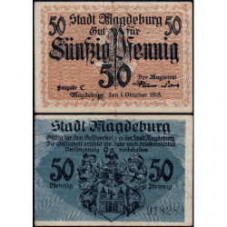 Allemagne - Notgeld - Magdeburg - 50 pfennig - 01/10/1918 - Série C - Etat : TB