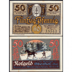 Allemagne - Notgeld - Oberhof - 50 pfennig - 01/10/1921 - Lettres HO - Etat : SPL