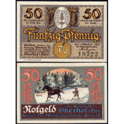 Allemagne - Notgeld - Oberhof - 50 pfennig - 01/10/1921 - Lettres FV - Etat : SPL