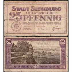 Allemagne - Notgeld - Siegburg - 25 pfennig - 20/03/1921 - Etat : B+