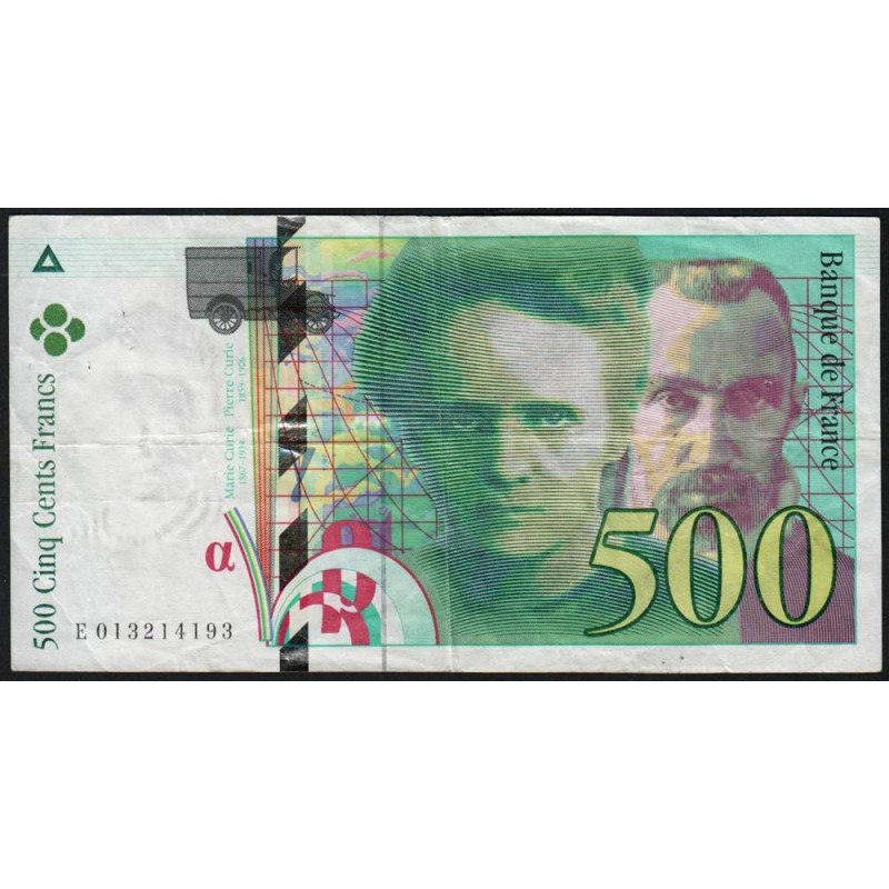 F 76-01 - 1994 - 500 francs - Pierre et Marie Curie - Série E - Etat : TB