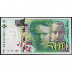 F 76-01 - 1994 - 500 francs - Pierre et Marie Curie - Série J - Etat : TB