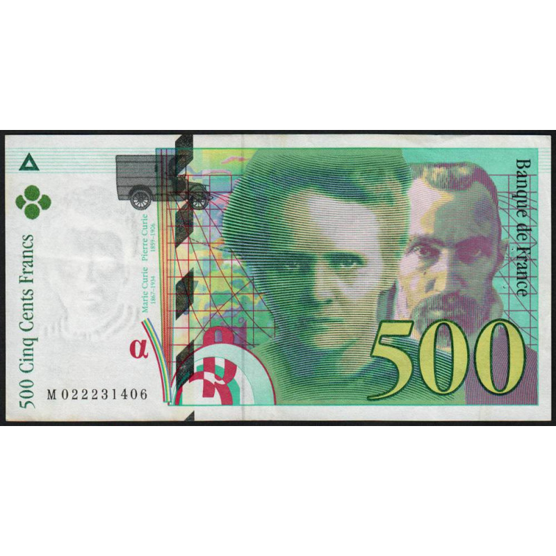 F 76-01 - 1994 - 500 francs - Pierre et Marie Curie - Série M - Etat : TTB